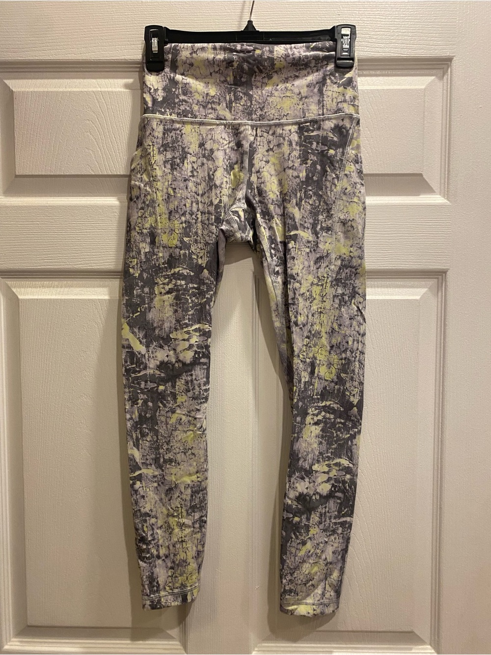 lululemon athletica Gray and Yellow Abstract Print Leggings